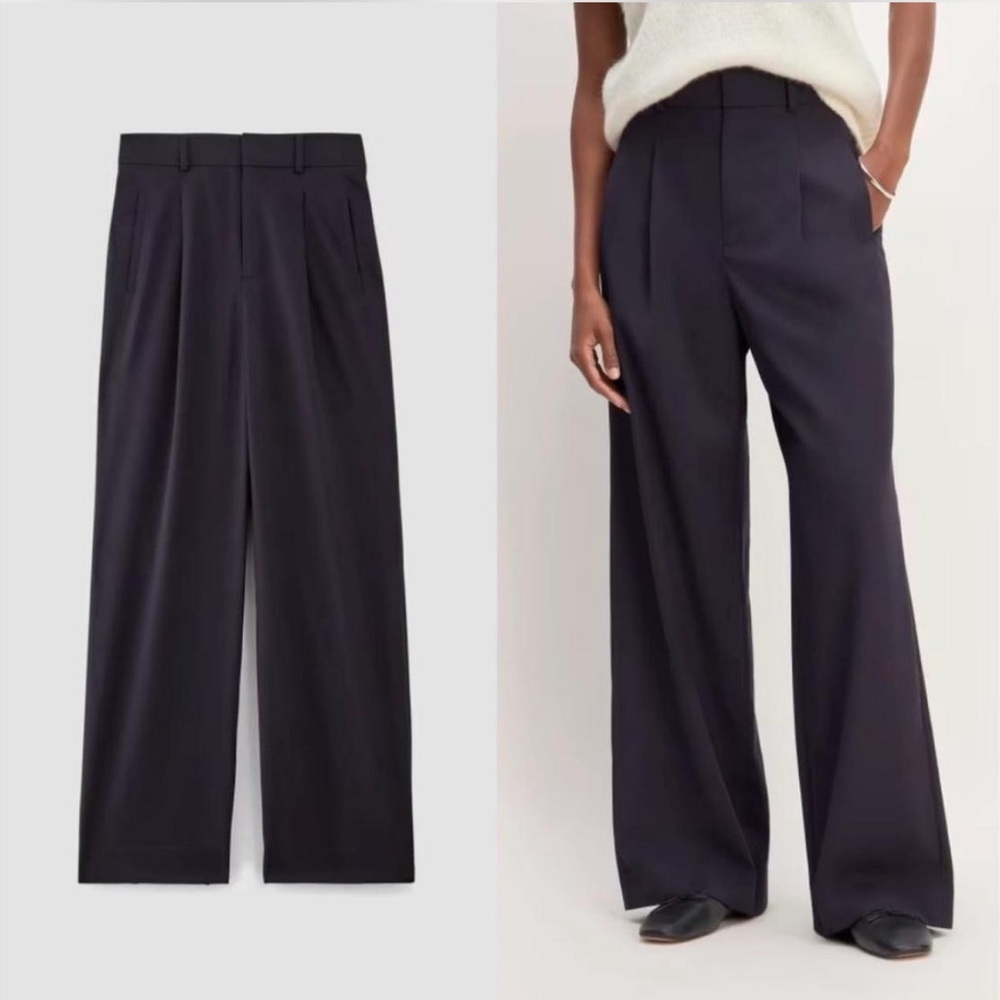🚫SOLD🚫 EVERLANE The Italian Wool Way-High Drape Pant in Navy